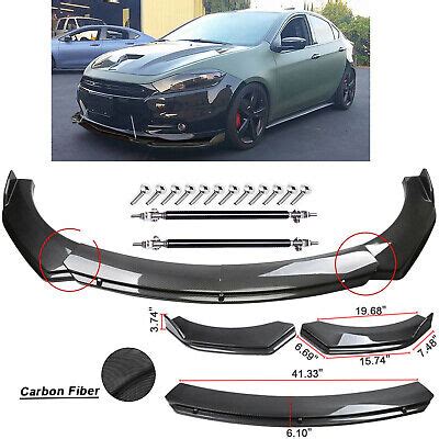 For Dodge Dart Front Bumper Lip Splitter Spoiler Carbon Fiber Strut