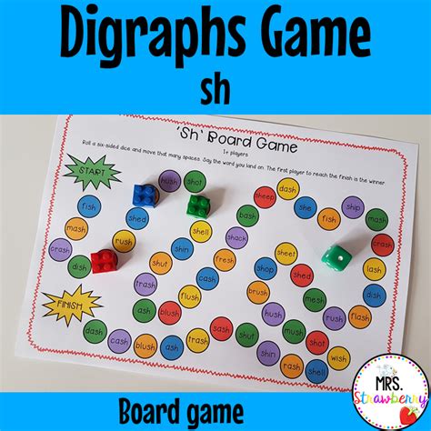 Digraphs Sh Board Game Mrs Strawberry Sh Digraph Practice