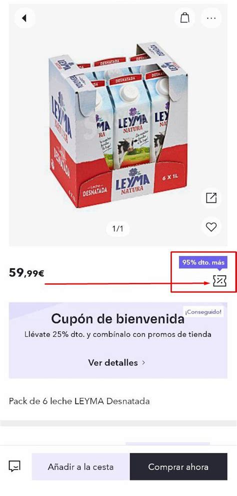 Pack De 6 Botellas X 1L Leche Leyma Natura Entera Semi Desnatada O