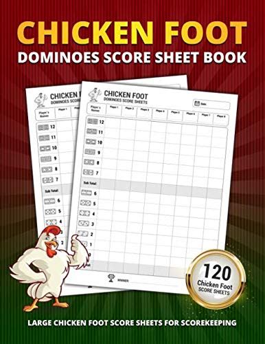 Buy Chicken Foot Dominoes Score Sheet Book Large Score Sheets For