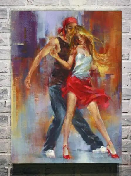 Free Shipping Nice Oil Painting 100 Hand Painted Spanish Flamenco Dancers Tango Sex Girl