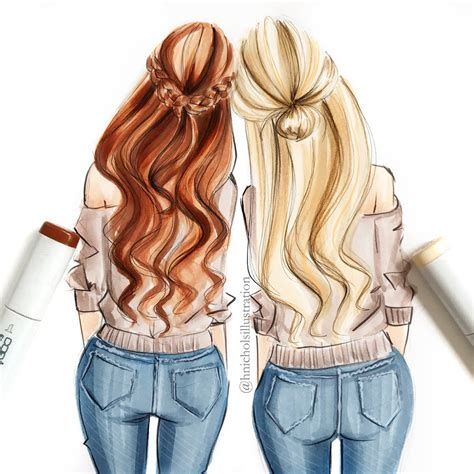 Pin By Alexandra Khan On Girls Power Best Friend Drawings Bff Drawings Drawings Of Friends