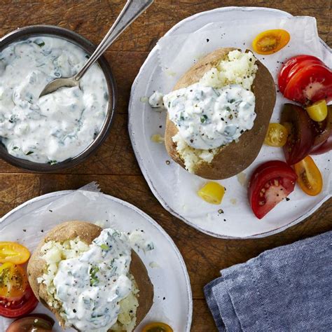 Sour Cream And Herb Baked Potatoes