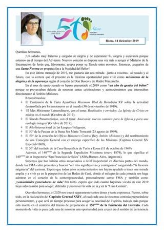 Messaggio Della Consigliera Per Le Missioni ESP PDF