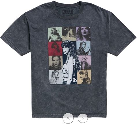 (Official Merch) Taylor Swift The Eras Tour Mineral Wash Gray T-Shirt ...