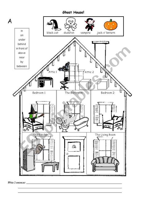 Ghost House Esl Worksheet By Pallmand