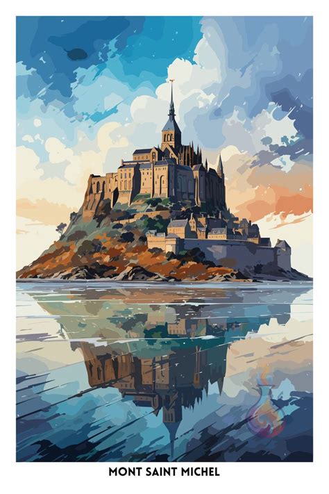 Landscape Wall Decore Mont Saint Michel France Digital Etsy En 2024