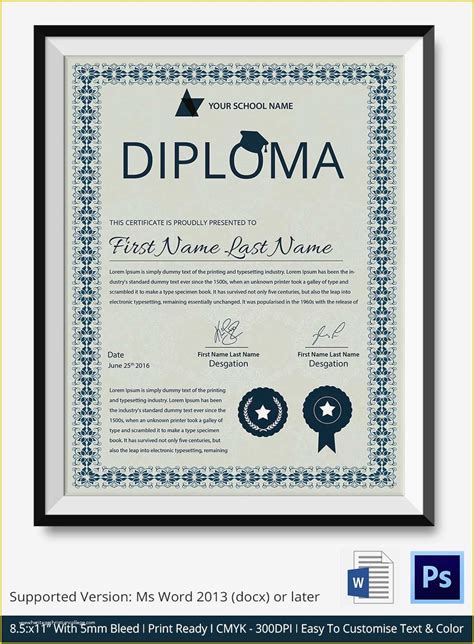 Free Diploma Templates Of Free Certificate Of Achievement Template In ...