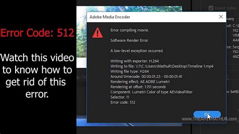 Adobe Premiere Pro Error Compiling Movie