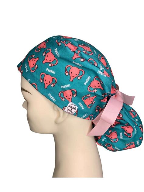 Teal Uterus Push Ob Gyn Scrub Cap Labor And Delivery Etsy In 2022