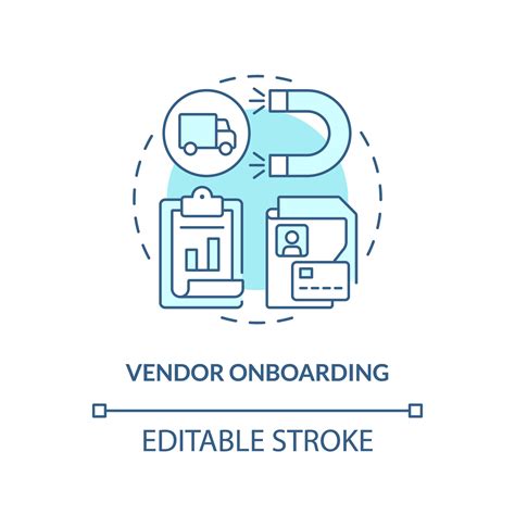 2D Editable Vendor Onboarding Thin Line Icon Concept Isolated Vector