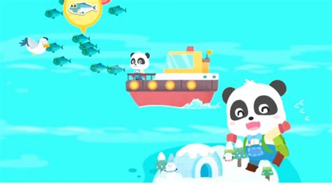 Kiki Panda Memancing Ikan Di Laut Game Baby Bus Youtube