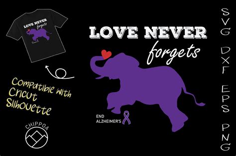 Love Never Forgets Alzheimers Awareness By ChippoaDesign | TheHungryJPEG