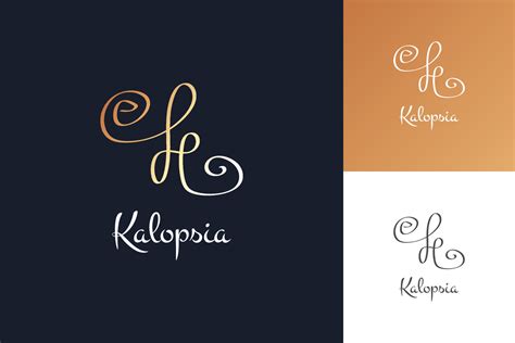 Elegant Letter K Logo Design With Handwriting Style In Gold Gradient