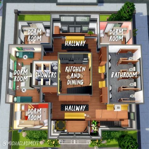 Modern Student Housing Floor Plan The Sims Speed Build