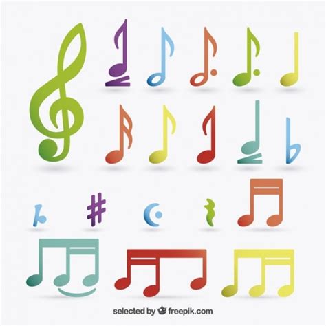 Free Vector | Colorful music notes