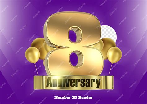 Feliz Aniversario Número De Años Oro Renderización En 3d Archivo Psd