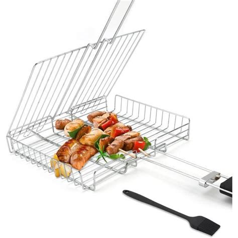 Panier Grille Pour Barbecue Pliable Griller Panier En Acier Inoxydable