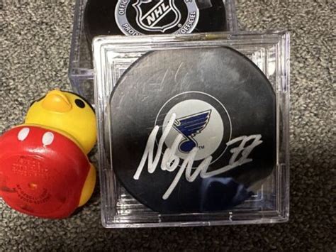 Niko Mikkola Signed St Louis Blues Logo Puck Wcase 2024 Stanley Cup