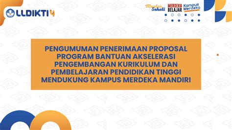 Pengumuman Penerimaan Proposal Program Bantuan Akselerasi Pengembangan