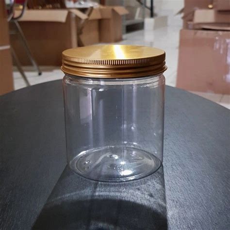 Toples Tabung Cylinder Ml Tutup Almunium Gold Jar Plastik Ml