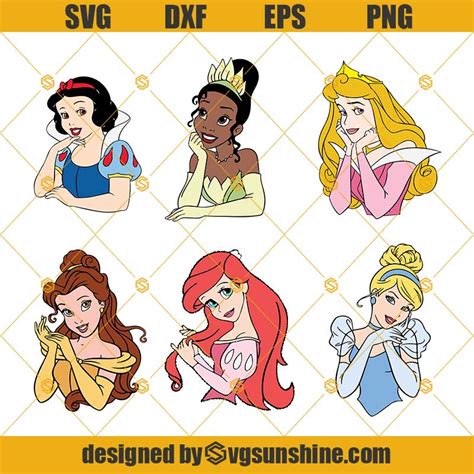 Disney Princesses Svg Bundle Disney Princess Clipart Princesses Svg