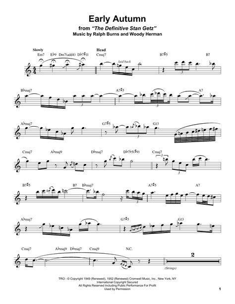 Stan Getz Early Autumn Sheet Music And Chords Download 4 Page