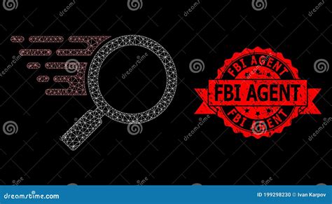 Grunge Fbi Agent Stamp Seal And Web Net Search Tool Stock Vector