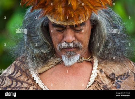 easter islander  traditional dress easter island stock photo alamy
