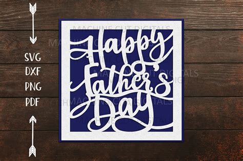 Happy Fathers Day Cut Out Card Laser Cut Cricut Svg Dxf Png By