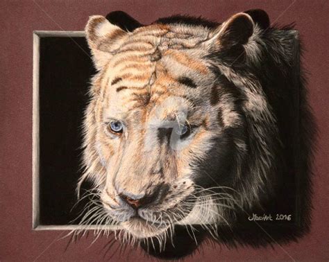 Tigre 3D Aux Pastels Peinture Par Maev Art Artmajeur