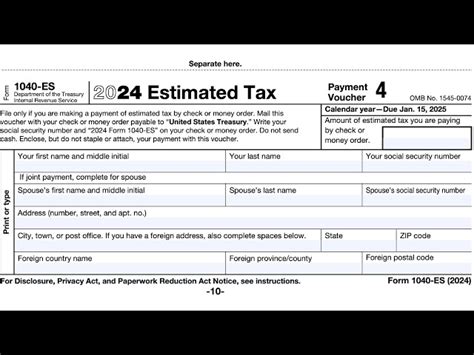 Irs Form Es Walkthrough Estimated Tax Voucher Youtube