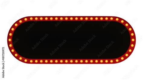 Red Marquee Light Board Sign Retro On White Background 3d Rendering