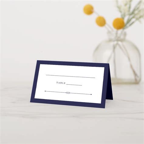 Elegant Couture Navy Blue Wedding Place Card Zazzle In 2022 Navy