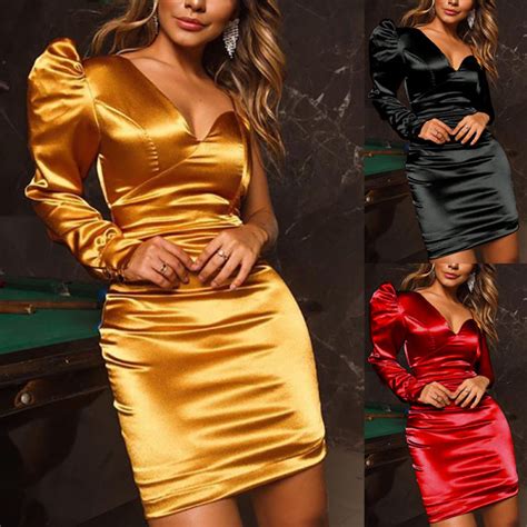 Sexy Solid Color One Shoulder Long Sleeves Mini Dress Ln128