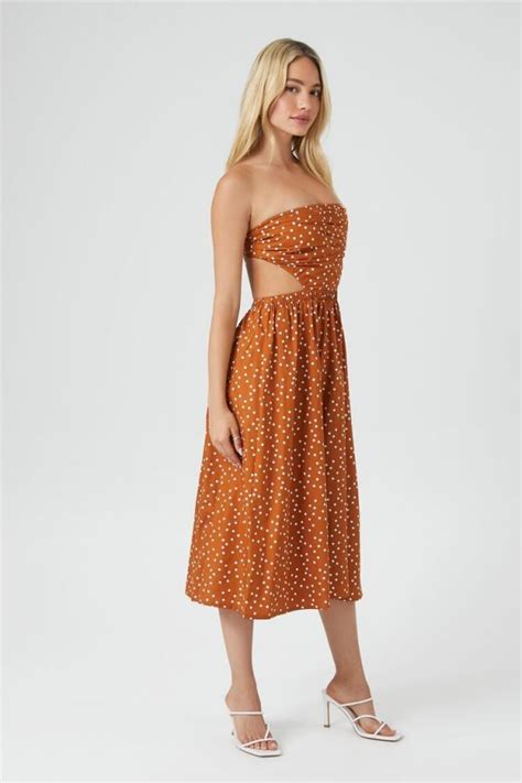 Polka Dot Cutout Midi Dress Forever21us