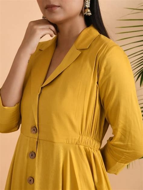 Yellow Cotton Silk Jacket Dress Silk Jacket Dress Jacket Dress Cotton Silk