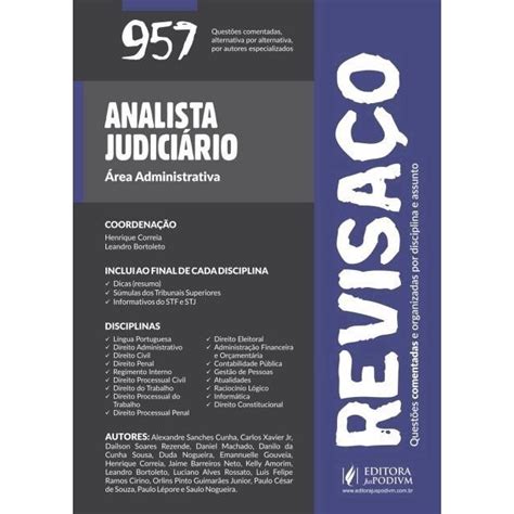 Revisaço Analista Judiciário 957 Questões Comentadas e Organizadas