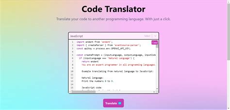 Github Ankitrout2903 Code Translator Ai This Application Leverages Cutting Edge Technologies