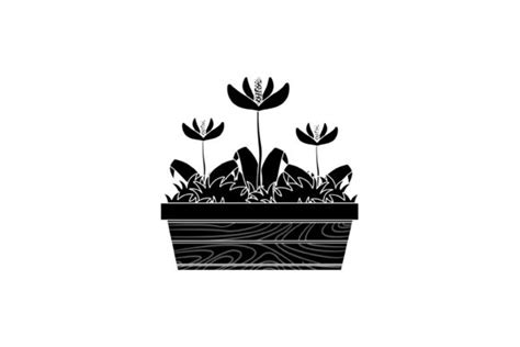 Spring Flower Long Pot 17 Solid Icon Graphic By Raysaozora · Creative