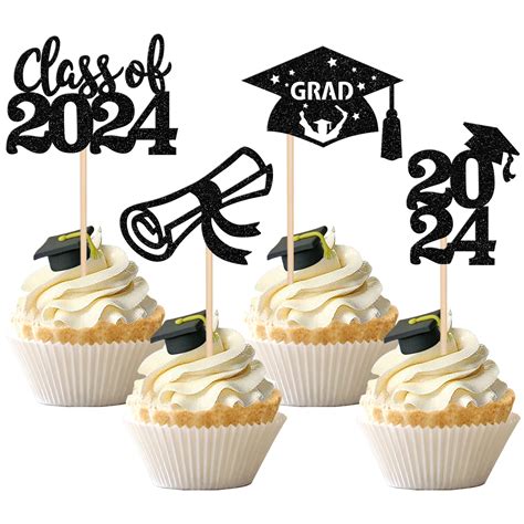 Buy Pcs Graduation Cupcake Toppers Glitter Class Of