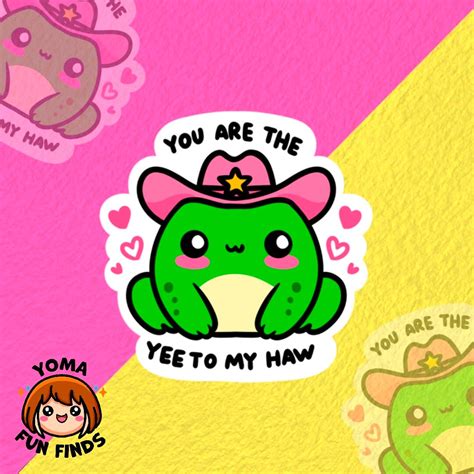 Yee Haw Cowboy Frog Vinyl Sticker Waterproof Ts For Boyfriend Or