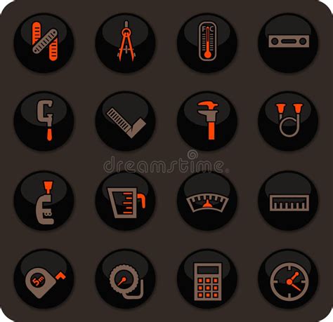 Measuring Tools Icons Set Stock Vector Illustration Of Ruler