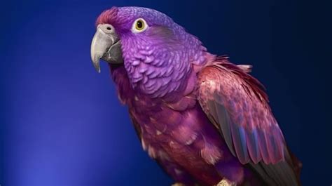 Premium Photo | A purple parrot with a blue background