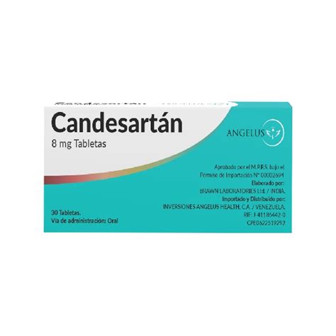 Candesartán 8Mg X 30 Tabletas Angelus Farmadon La Farmacia de la