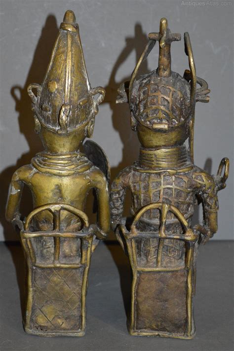 Antiques Atlas Pair African Benin Bronze King Queen Statues C1950