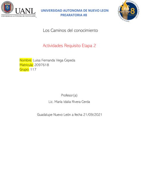 LFVC AR2 LCC TAREA PREARATORIA 8 Los Caminos Del Conocimiento