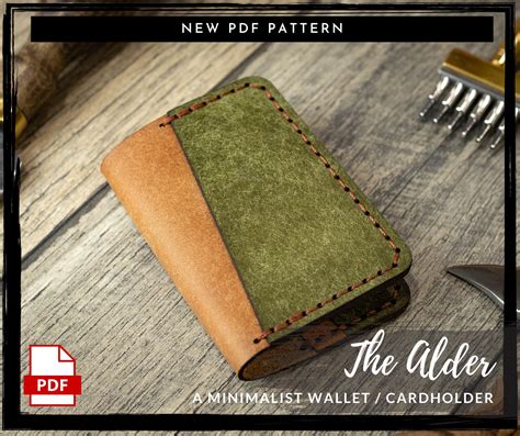 Leather Minimalist Wallet Pdf Pattern Cardholder Pattern Etsy