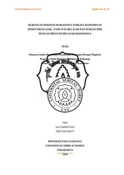 PDF Perpustakaan Uns Ac Id Digilib Uns Ac Id HUBUNGAN PERSEPSI