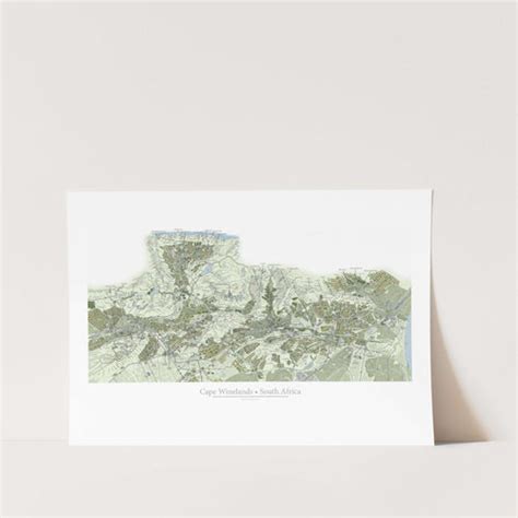 Cape Winelands Map Art Print